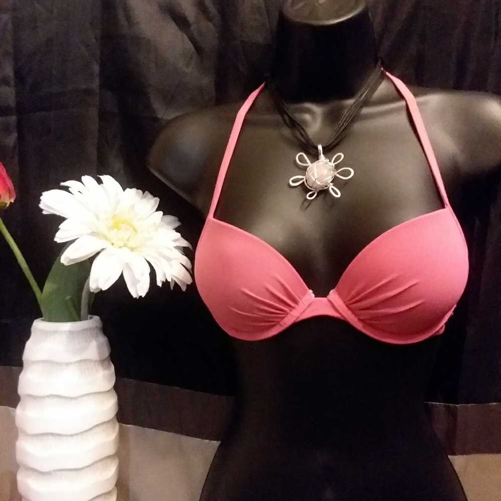 Aerie Florescent Pink Push up Bikini Top.